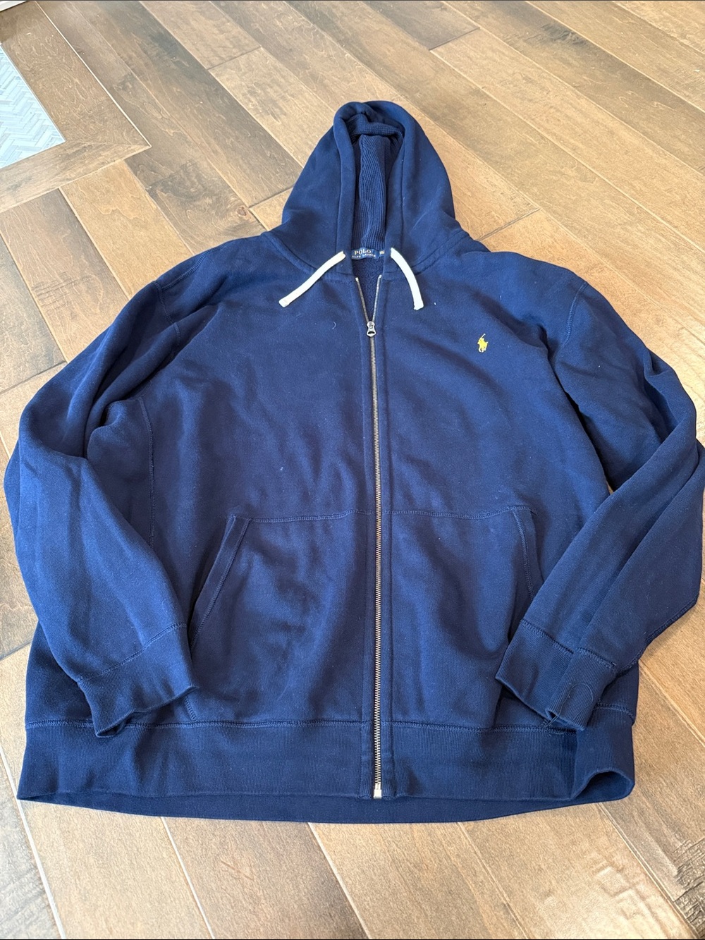 Polo by Ralph Lauren Navy Zip Hoodie with Yellow Pony